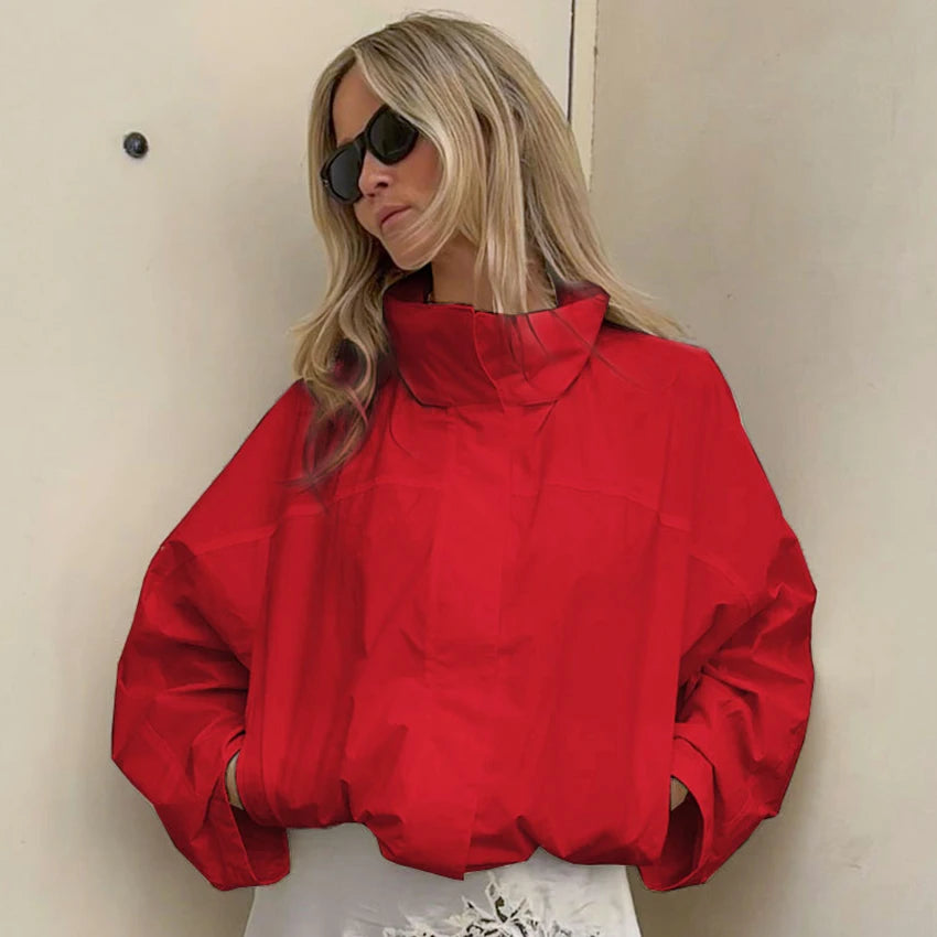 Turtleneck Zipper Jacket – Women's Casual Outerwear