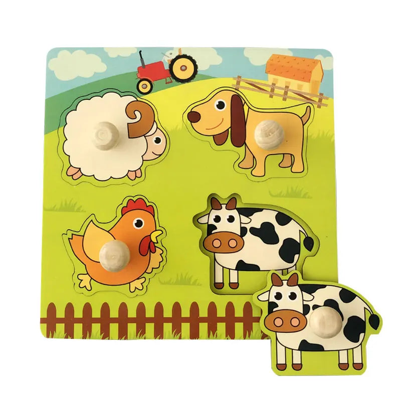 Wooden Montessori Puzzle Toy for Toddlers Ages 1-3
