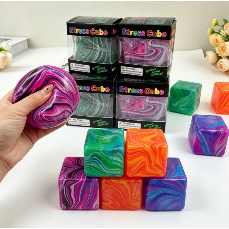 Stress Relief Squeeze Cube – Gel-Filled Slow Rebound Sensory Toy