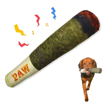 Cigar Design Squeaky Dog Toy - Funny Plush Chew Toy for Small Dogs
