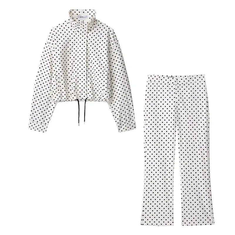 Women's Polka Dot Jacket & Shorts Set