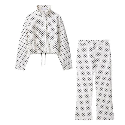 Women's Polka Dot Jacket & Shorts Set