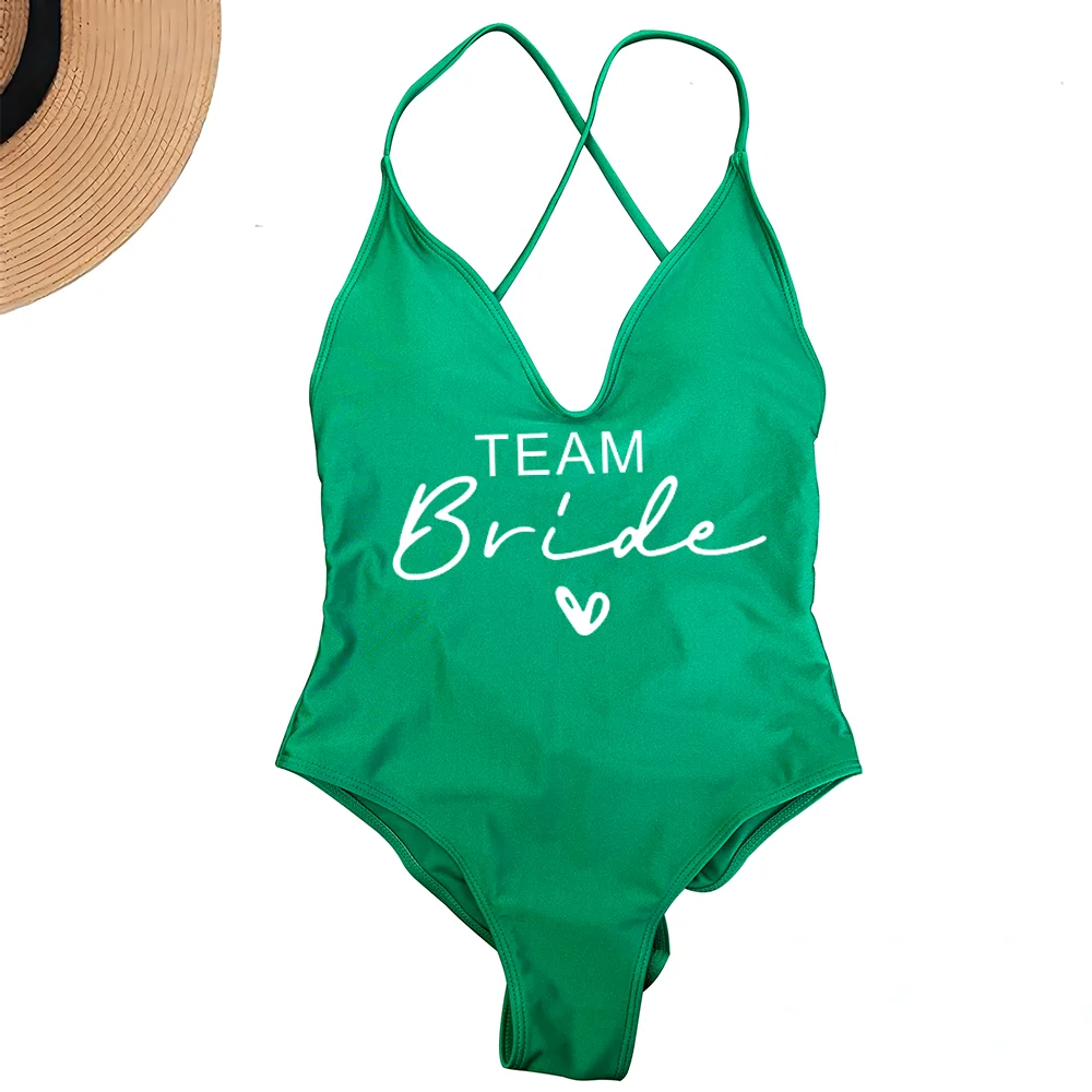 Team Bride One-Piece Swimsuit – Padded Bachelorette Bathing Suit
