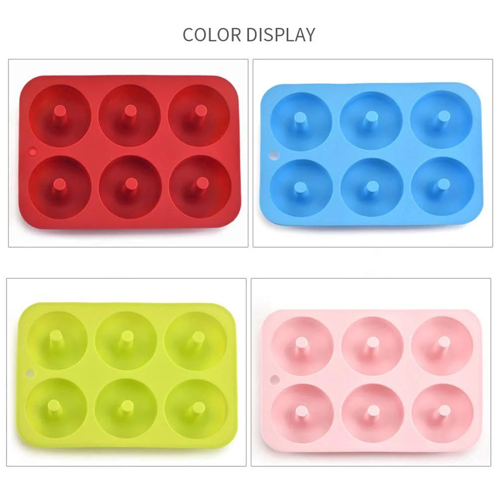 Silicone Donut Mold 6-Cavity Non-Stick Baking Pan for Doughnuts & Bagels