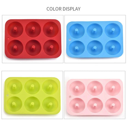 Silicone Donut Mold 6-Cavity Non-Stick Baking Pan for Doughnuts & Bagels