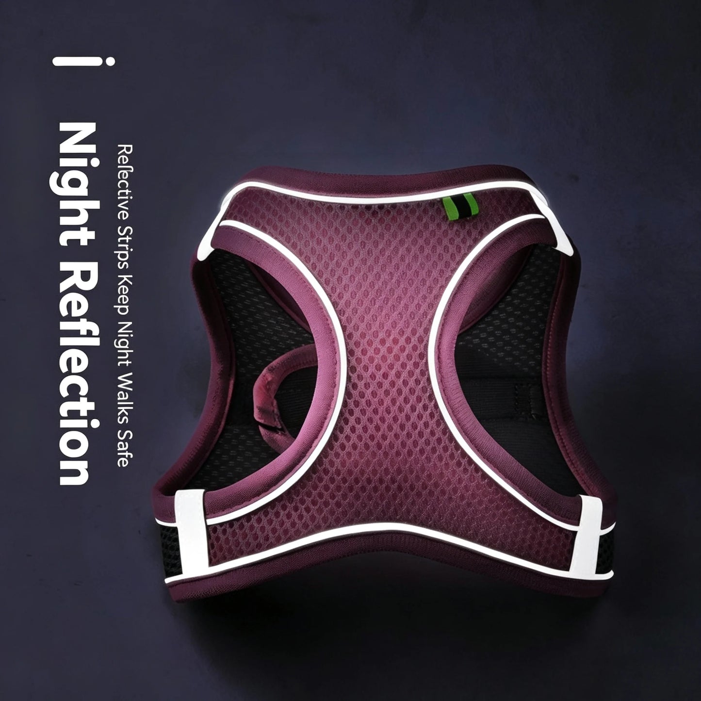 Small Dog Harness & Leash Set – Adjustable Mesh Vest with Reflective Strips