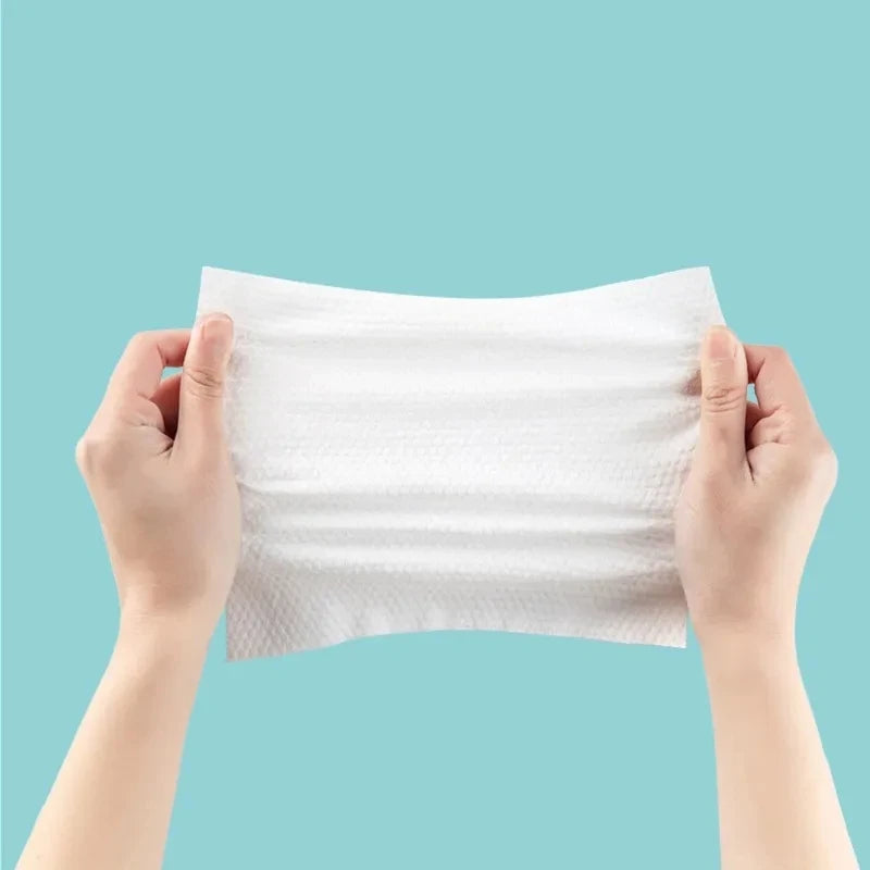 Disposable Face Towel – 100% Organic Cotton Dry & Wet Use (100pcs/bag)