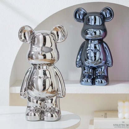 17 27 Cm Aesthetic Bear Brick Ceramic Statue Teddy Decor Action Figure Sculptures Ornament Room Home