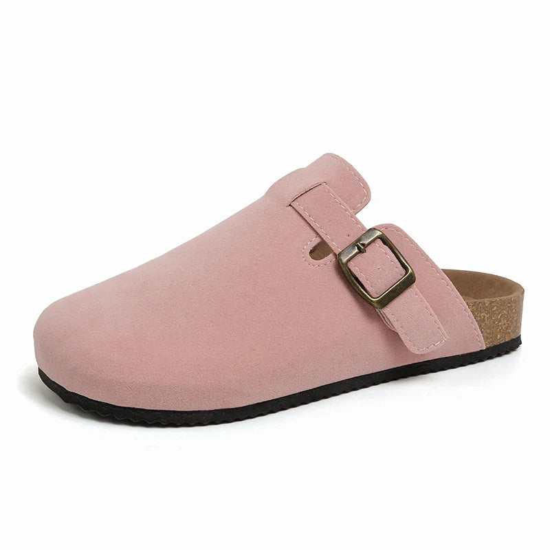 Women S Suede Mules Slippers Men Clogs Cork Insole Sandals Arch Support Outdoor Beach Slides Home