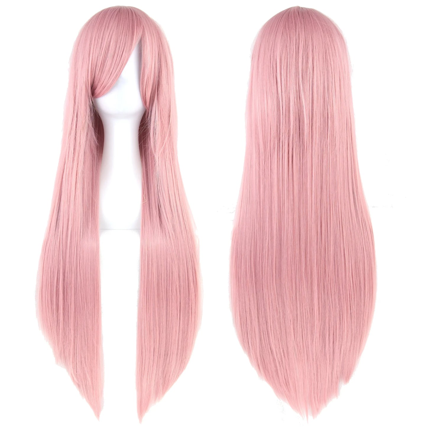 Soowee Long Synthetic Hair White Purple Cosplay Wigs Party Black Straight Wig Hairpiece Women