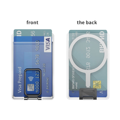 Strong Transparent Magnetic Magsafe Card Wallet Metal Stand Holder Clear Case Iphone Phone Back Bag