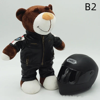 Motorcycle Helmet Teddy Bear Plush Toy – Biker Stuffed Animal Gift