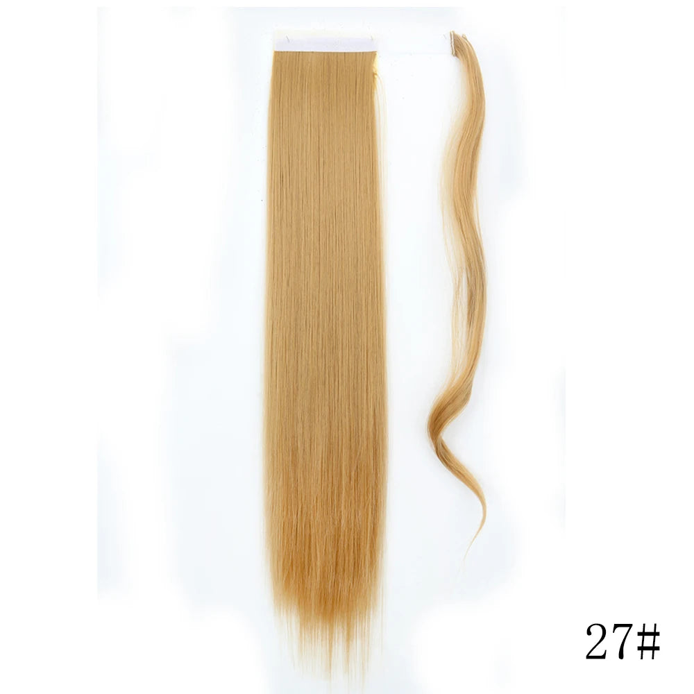Wrap Around Ponytail Extension – Long Straight Synthetic Clip-In