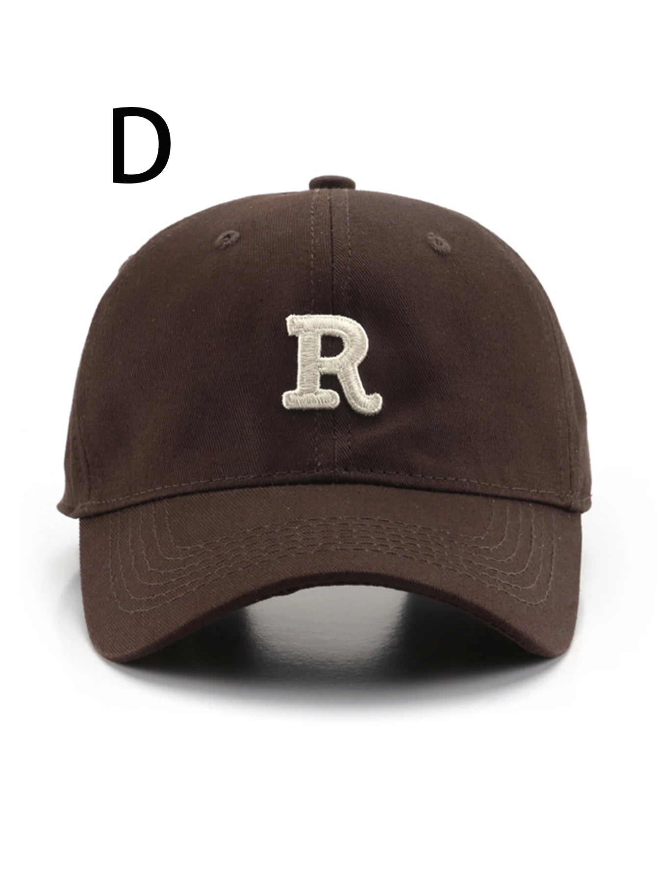 Letter R Embroidered Baseball Cap – Unisex Cotton Dad Hat