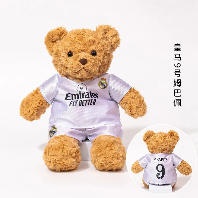 Football Player Plush Teddy Bear Doll – Soccer Star Souvenir Gift