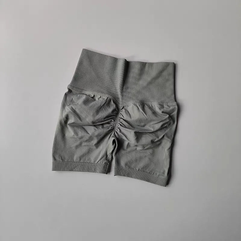 Women's High-Waist Yoga Shorts with Butt Lift & Ruched Back