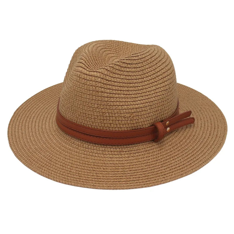 Straw Panama Sun Hat – Wide Brim Unisex Beach Hat