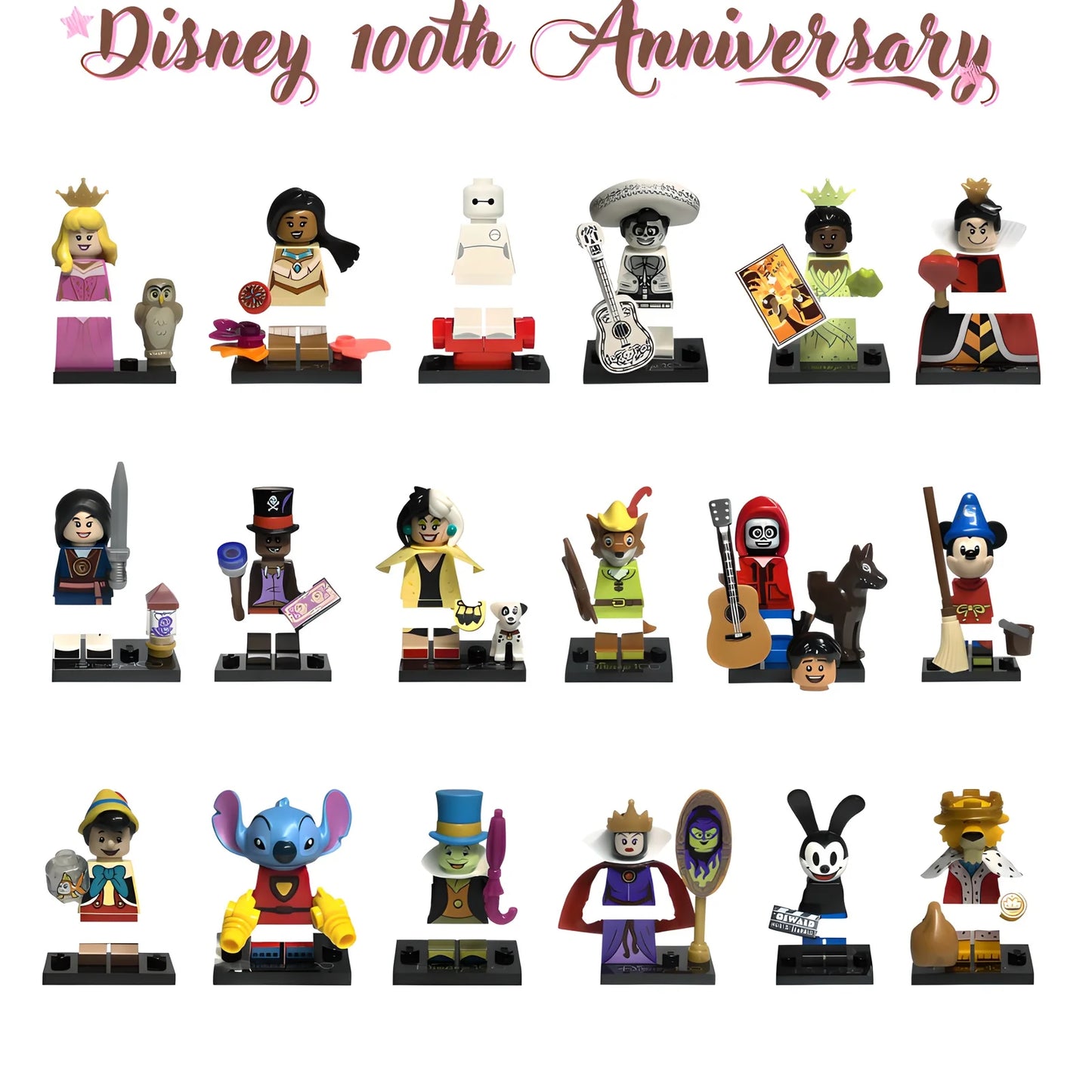 Disney 100th Anniversary Mini Figure Building Block Collectible Toy