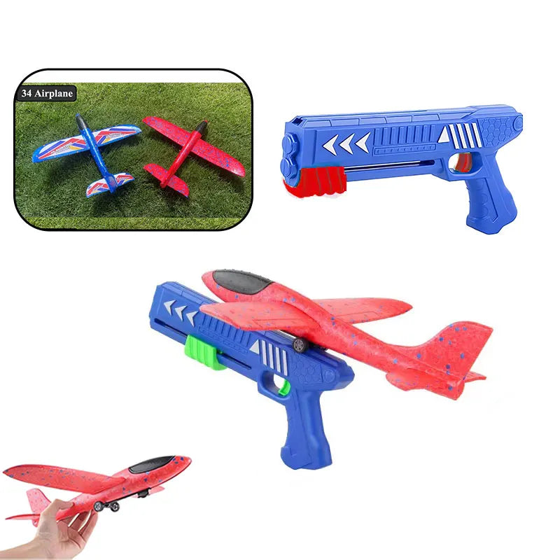 Foam Airplane Launcher Toy – Kids Catapult Glider Gun