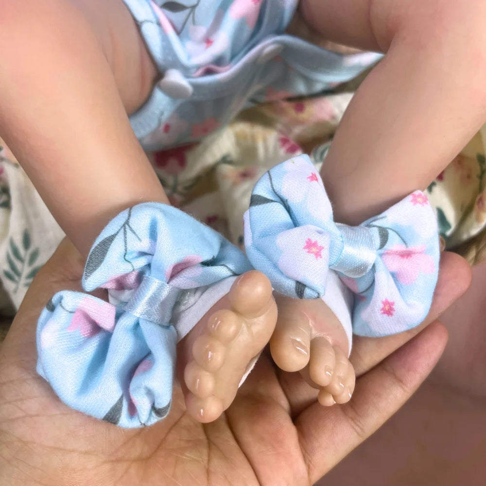 Felicia 46cm Reborn Baby Doll – Open Blue Eyes & Hand-Rooted Hair