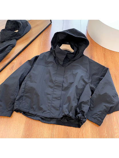 Women's Hooded Windbreaker Jacket – Windproof Outdoor Sport Coat