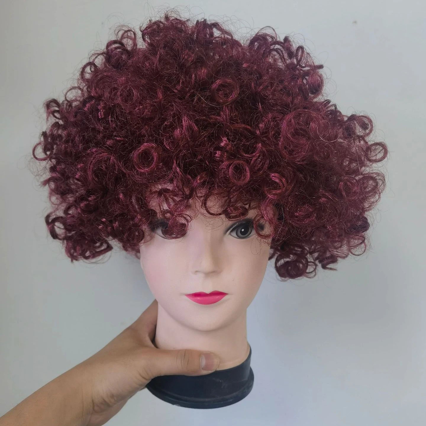 Women Curly Cosplay Wig Short Wavy Hair Colorful Synthetic Daily Party Men Football Fan Wearing Kids