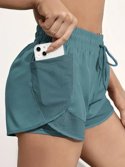 2-in-1 Women's Running Shorts with Pockets & Built-In Liner