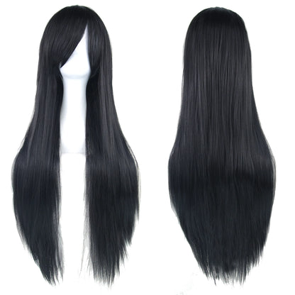 Long Straight Cosplay Wig 80cm Synthetic Hair – 36 Colors