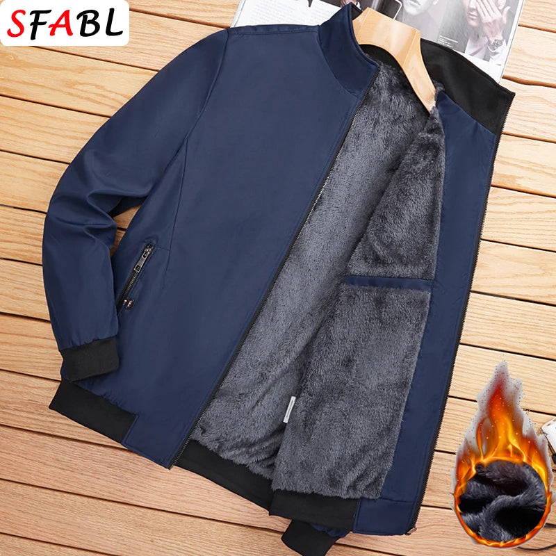 Men's Fleece-Lined Lapel Jacket – Warm Business Casual Coat