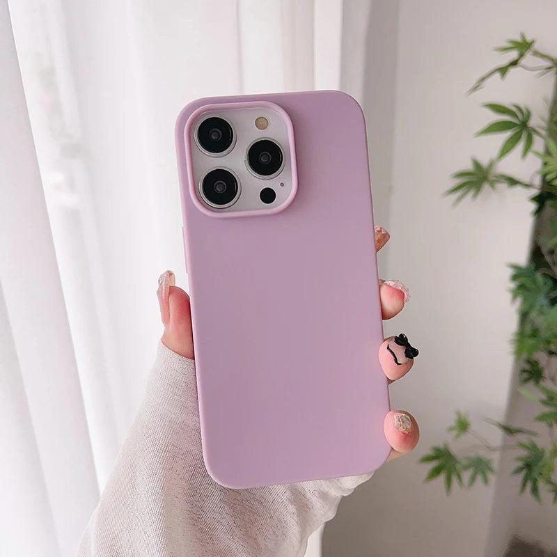 Luxury Candy Color Silicone Soft Case Iphone 16 15 14 13 12 Pro Max Plus Mini Matte Ultra Thin Cover