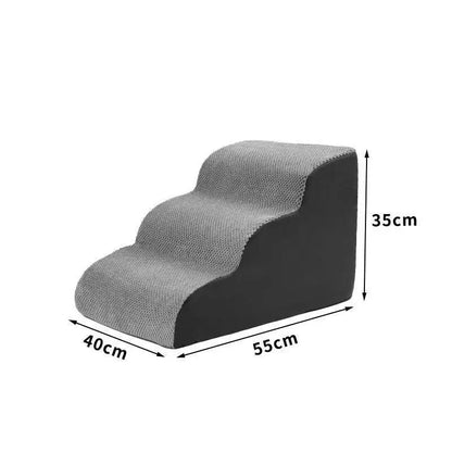 Non-Slip Pet Stairs for Dogs & Cats – 2, 3 & 4 Step Foam Ramp