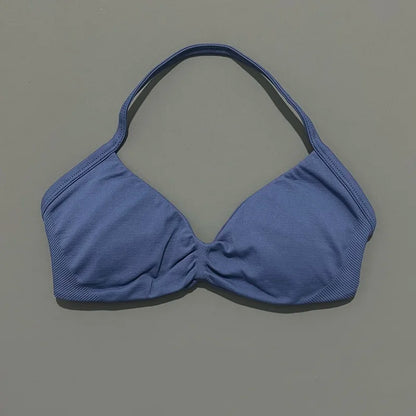 Seamless Halter Sports Bra – Women's Push-Up Gym Bra