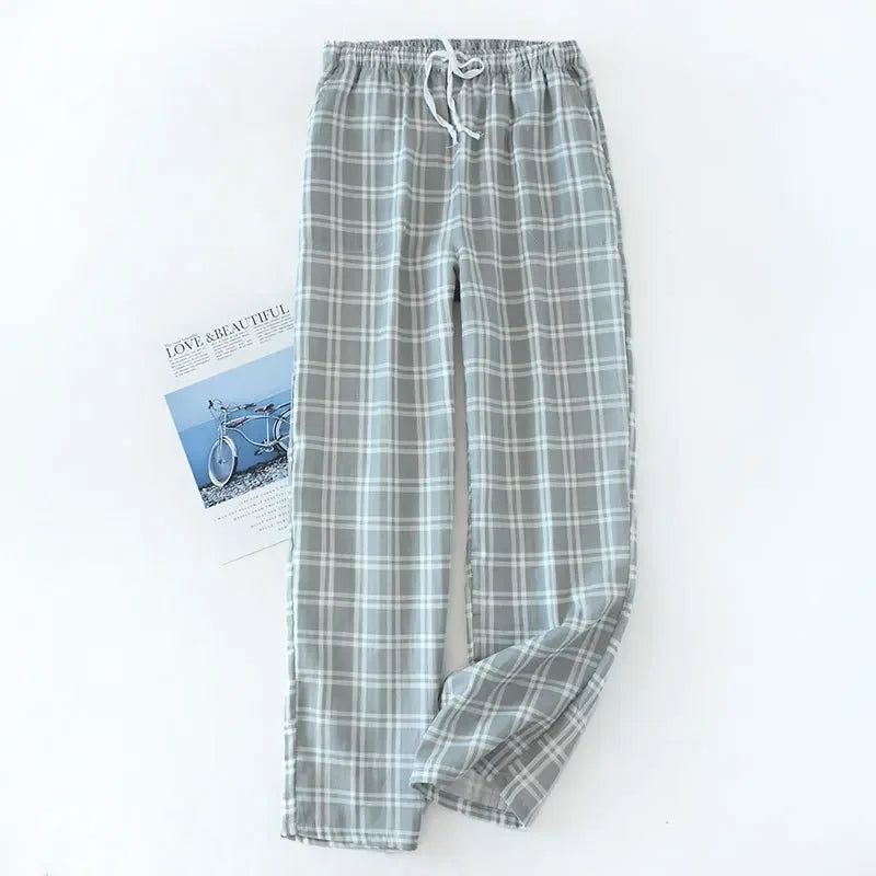 Plaid Cotton Pajama Pants for Men & Women