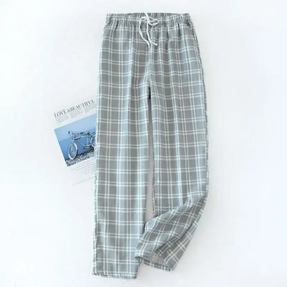 Plaid Cotton Pajama Pants for Men & Women