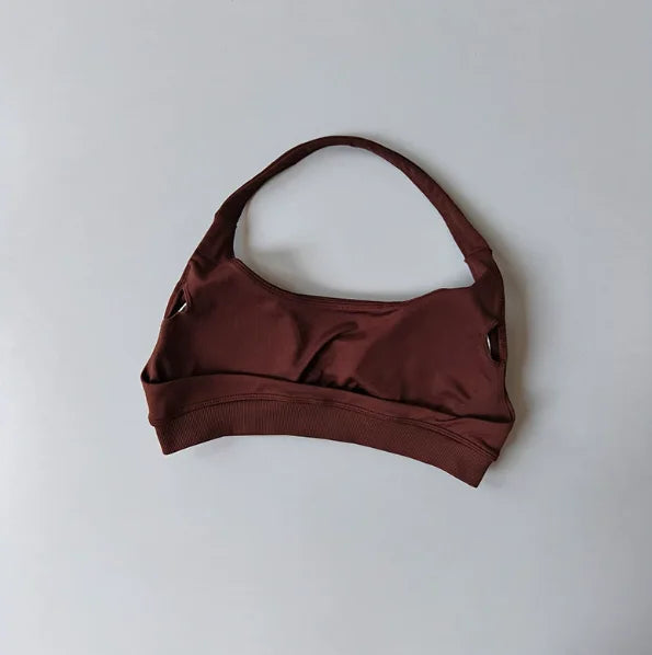 Seamless Padded Sports Bra – Backless Halter Crop Top for Women