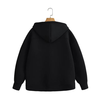 Oversized Zip Up Hoodie Women's Casual Hooded Sweatshirt Jacket