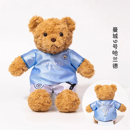 Football Player Plush Teddy Bear Doll – Soccer Star Souvenir Gift