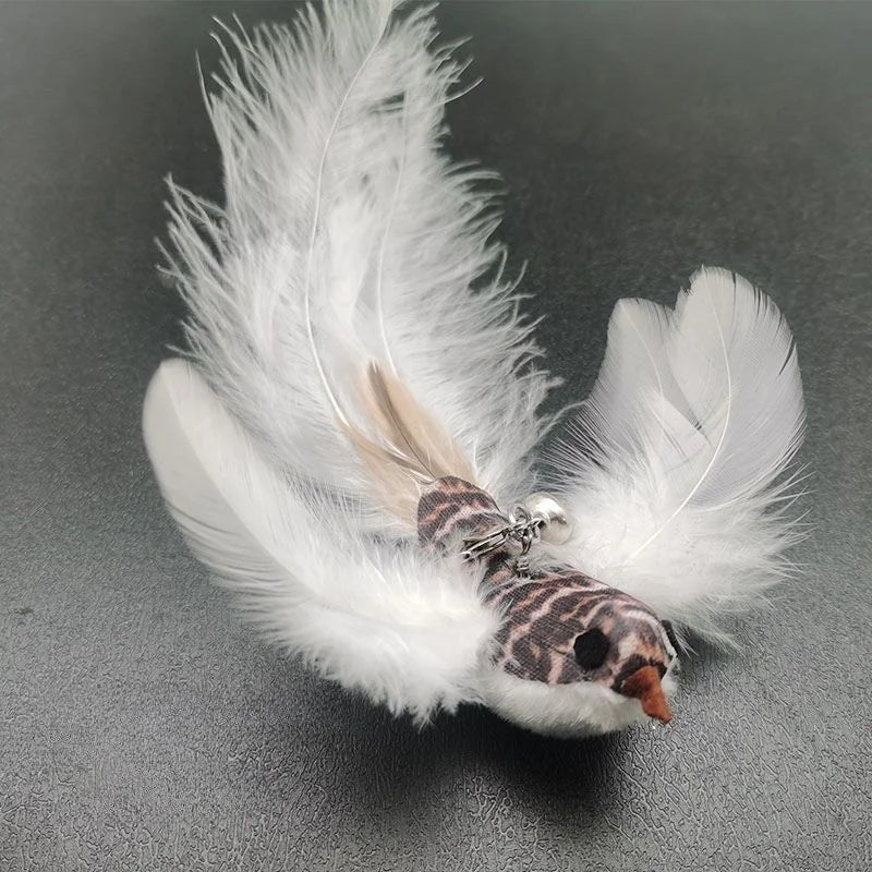 Suction Cup Bird Feather Cat Wand Toy – Interactive Kitten Hunting Toy with Bell