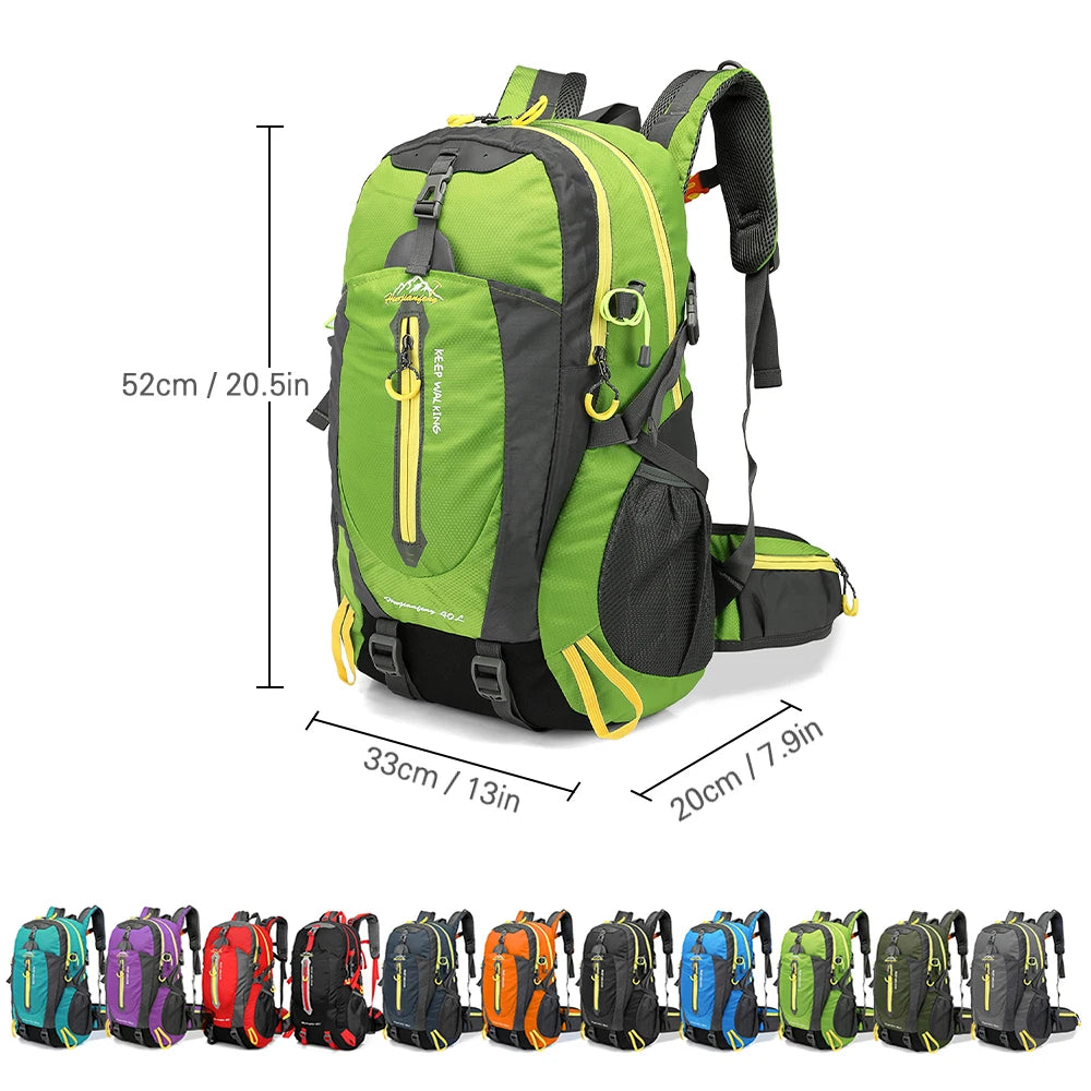 40L Hiking Backpack – Water-Resistant Travel & Camping Bag