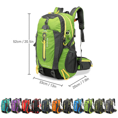 40L Hiking Backpack – Water-Resistant Travel & Camping Bag
