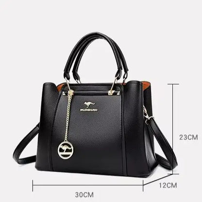 Luxury Leather Handbag for Women – 3-Layer Shoulder Tote