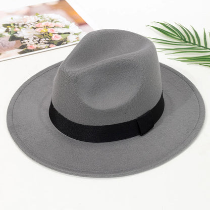 Wide Brim Wool Fedora Hat – Unisex Jazz Panama Hat