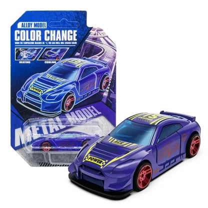 Color-Changing Die-Cast Racing Car Toy – 1:64 Pull Back Model