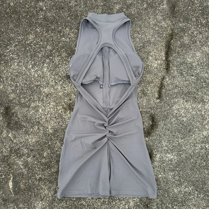 Women's Yoga Jumpsuit Shorts – Scrunch Back, Zipper, Gym Sportswear