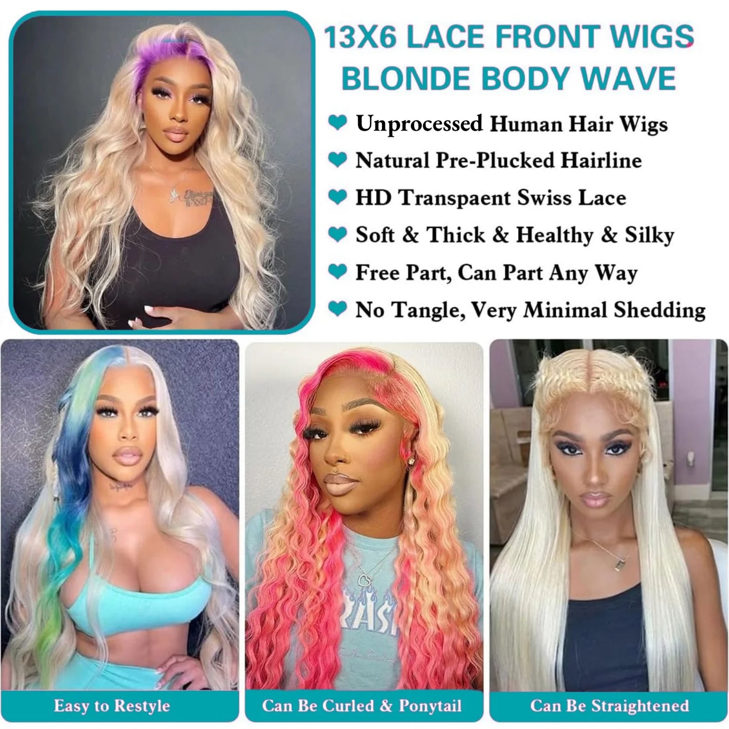 613 Blonde Body Wave Human Hair Wig – 13x4 & 13x6 HD Lace Front, Pre-Plucked