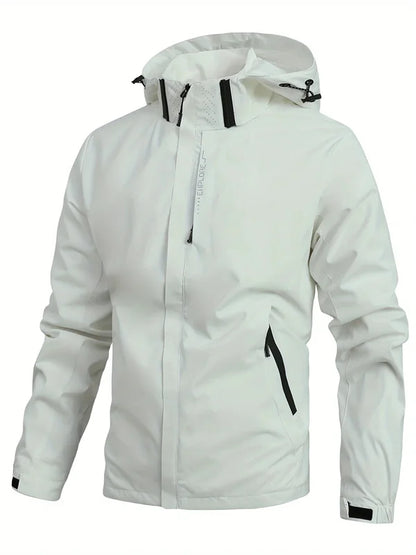Waterproof Rain Jacket Men – Lightweight Hooded Windproof Outdoor Raincoat