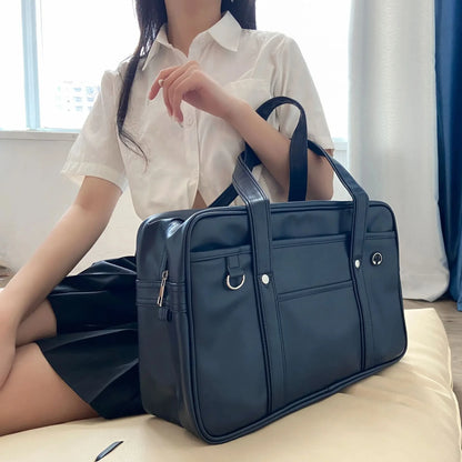 Japanese PU Leather Large Capacity Handbag – Waterproof Tote Bag