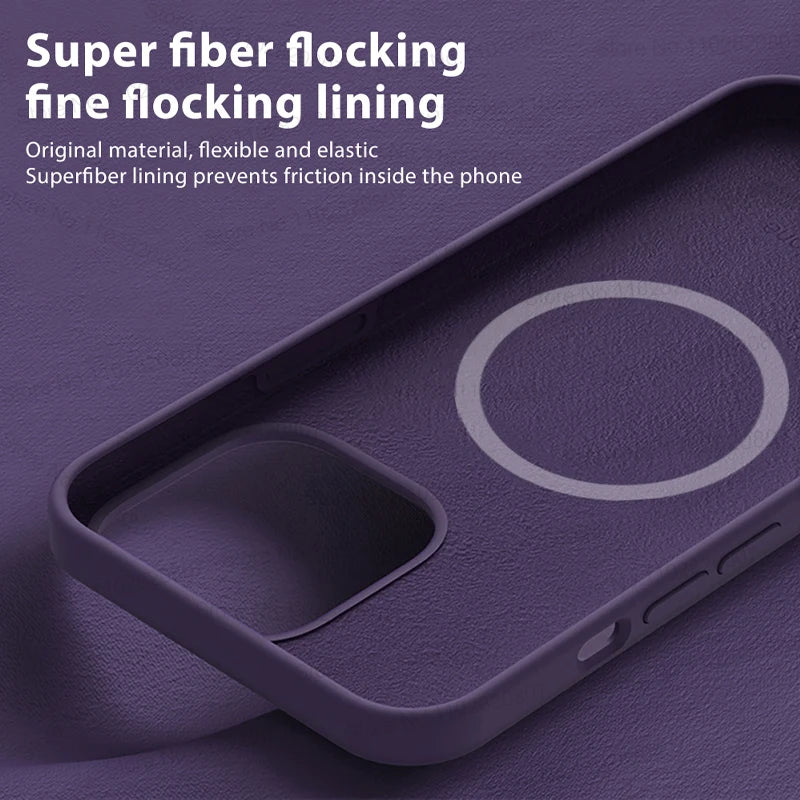 Magsafe Original Magnetic Cases Iphone 15 14 13 12 11 Pro Max Plus Wireless Charge Case Liquid