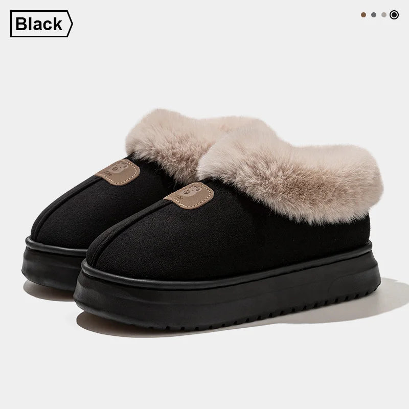 Fleece-Lined Winter Slippers – Ankle Booties for Men & Women
