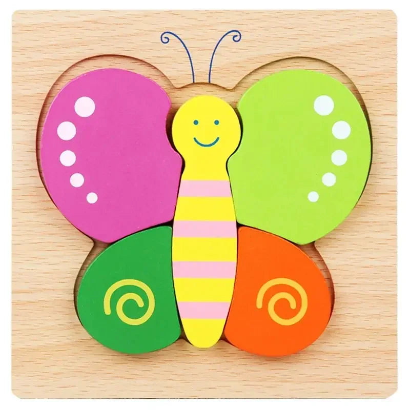Montessori 3D Wooden Animal Puzzle for Kids